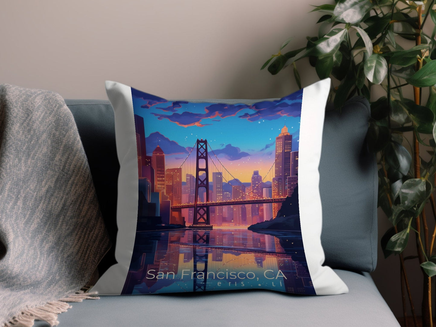 Vintage San Francisco CA 16 Throw Pillow