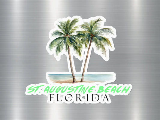 St. Augustine Beach Florida Palm Tree Sticker