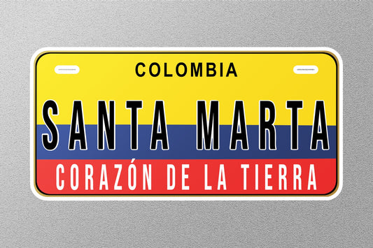 Santa Marta Colombia License Plate Sticker