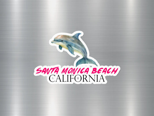 Santa Monica Beach California Dolphin Sticker