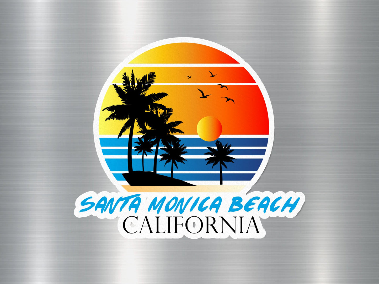 Santa Monica Beach California Sunset Sticker