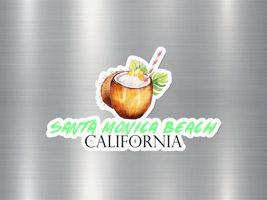 Santa Monica Beach California Coconut Sticker