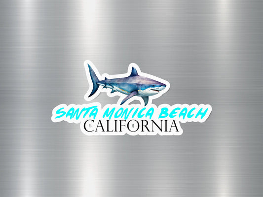 Santa Monica Beach California Shark Sticker