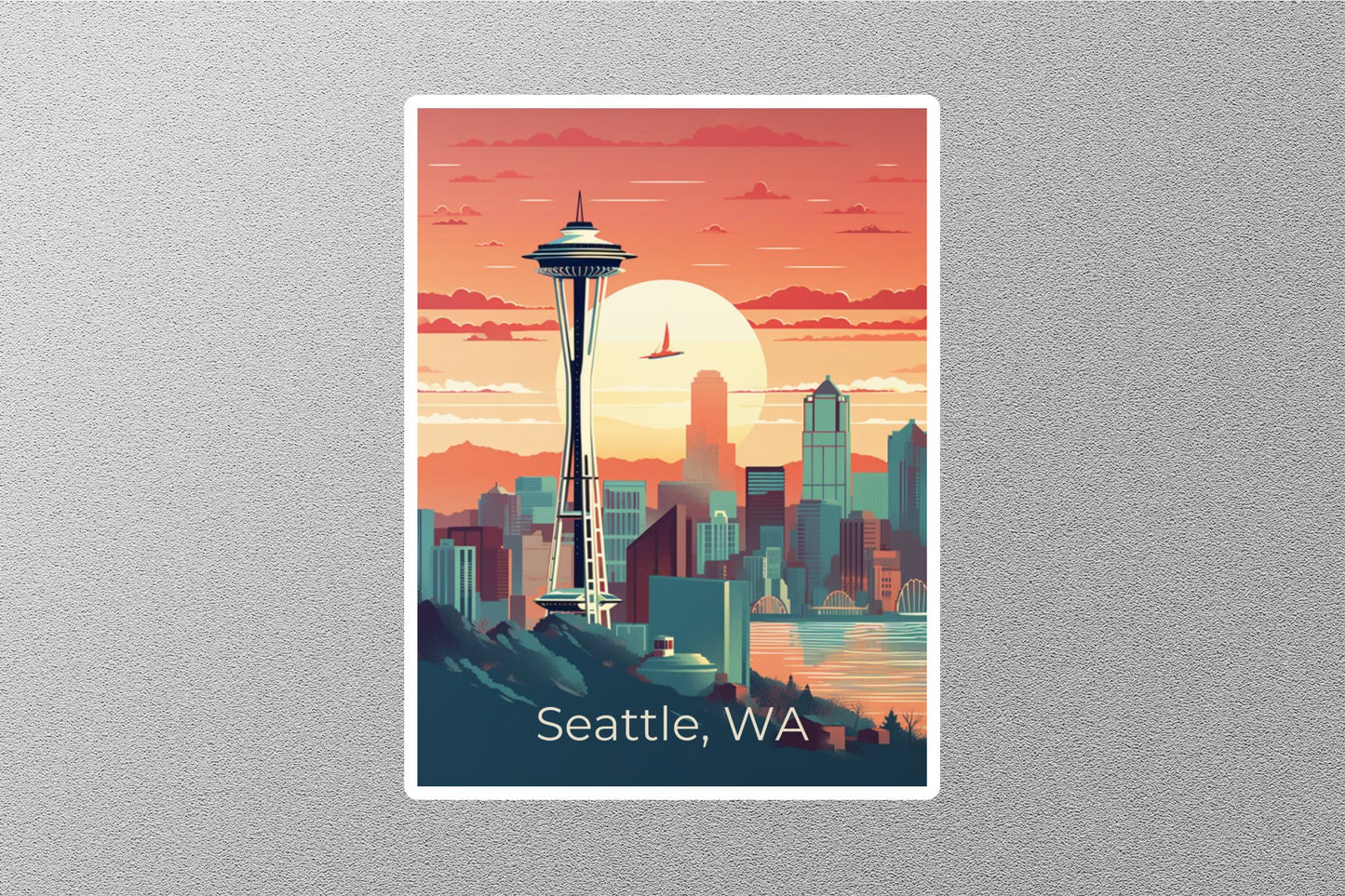 Vintage Seattle Travel Stickers