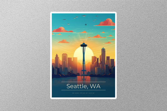 Vintage Seattle Travel Stickers