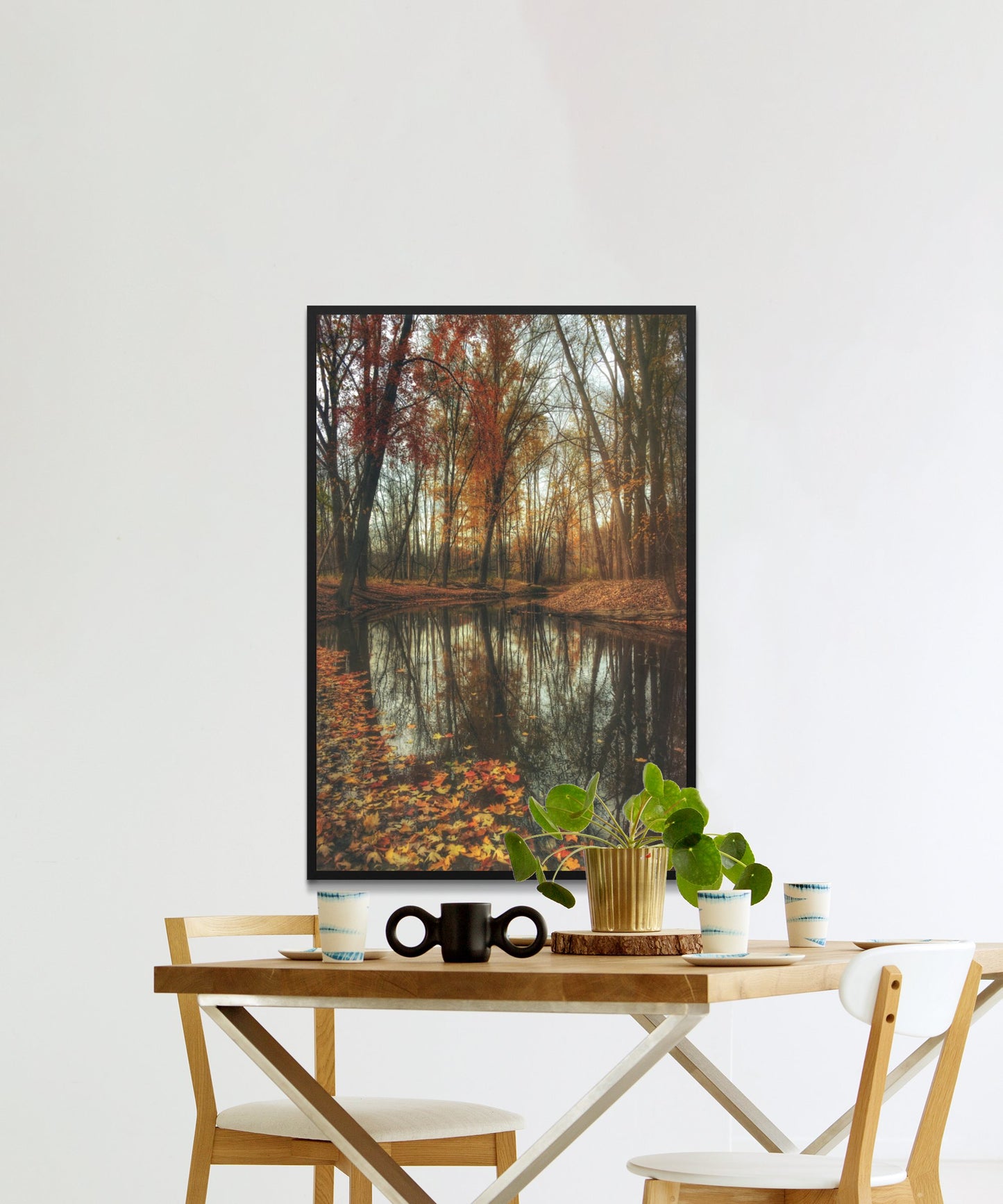 Sky River Woods Maple Leaf Poster - Matte Paper