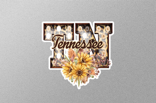 Floral Tennessee With Sunflowers State Sticker