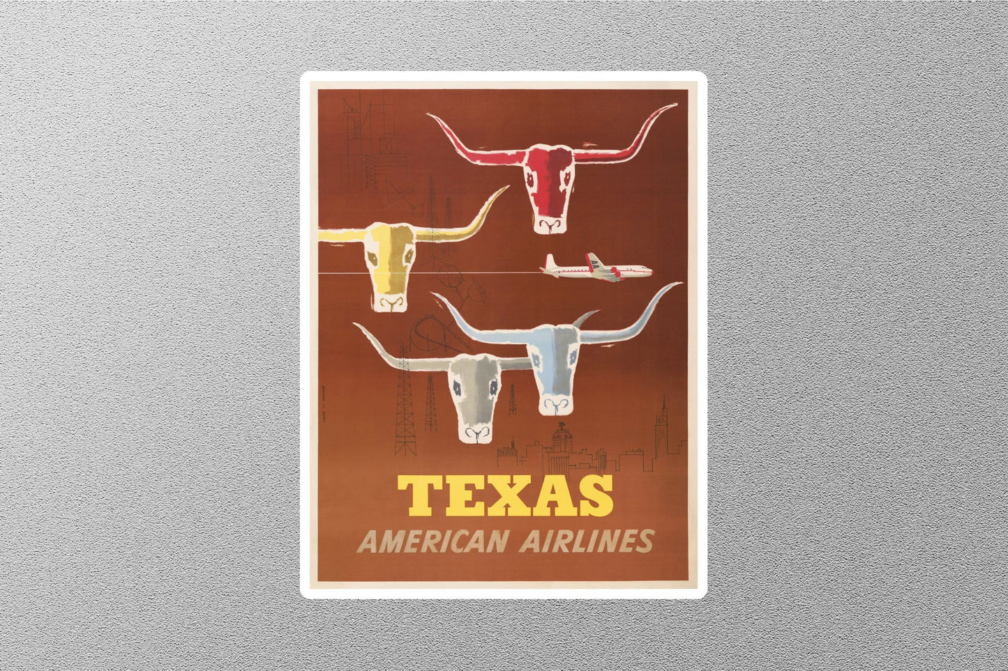 Vintage Texas American Airlines Travel Stickers