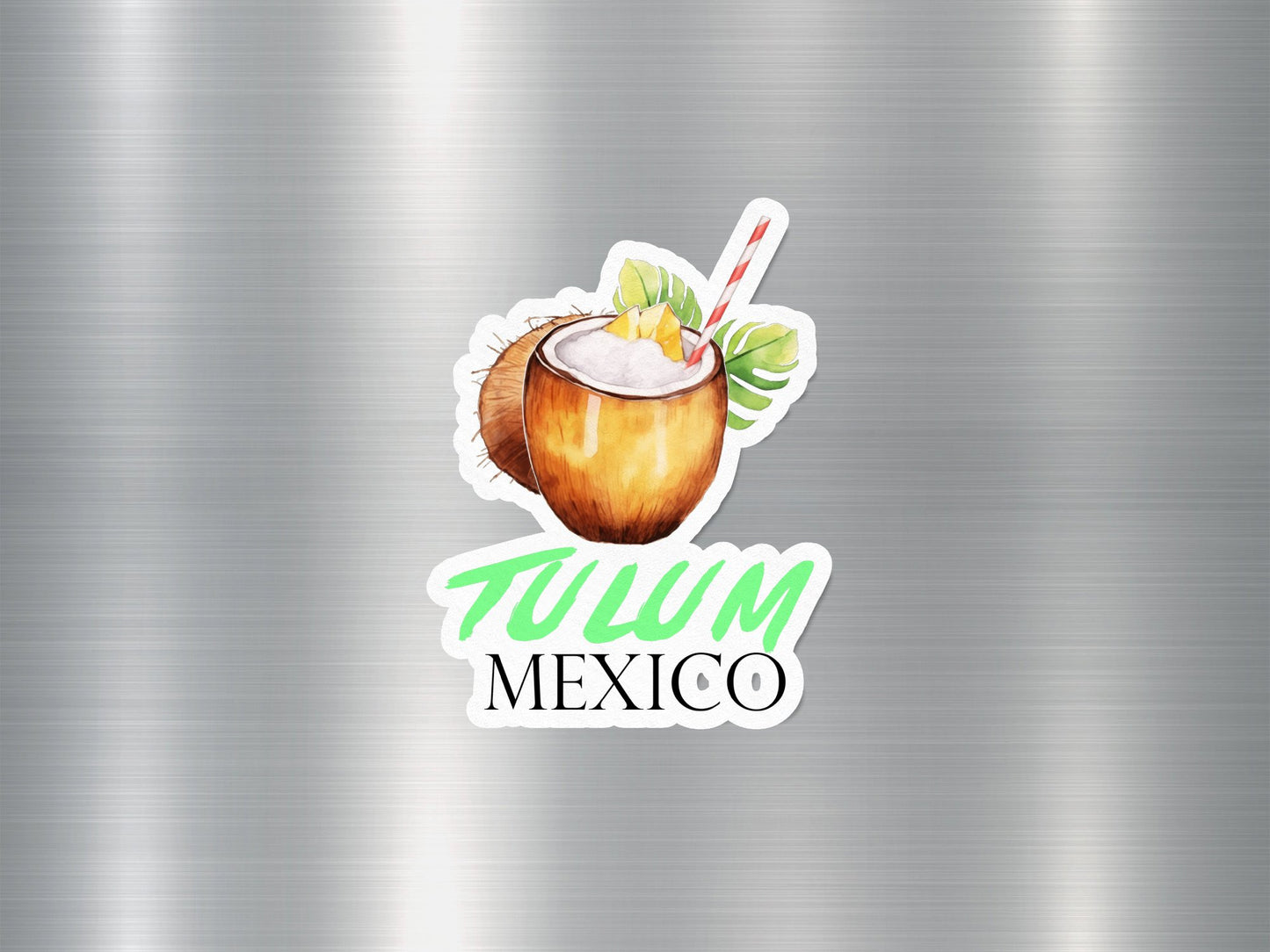 Tulum Mexico Coconut Sticker