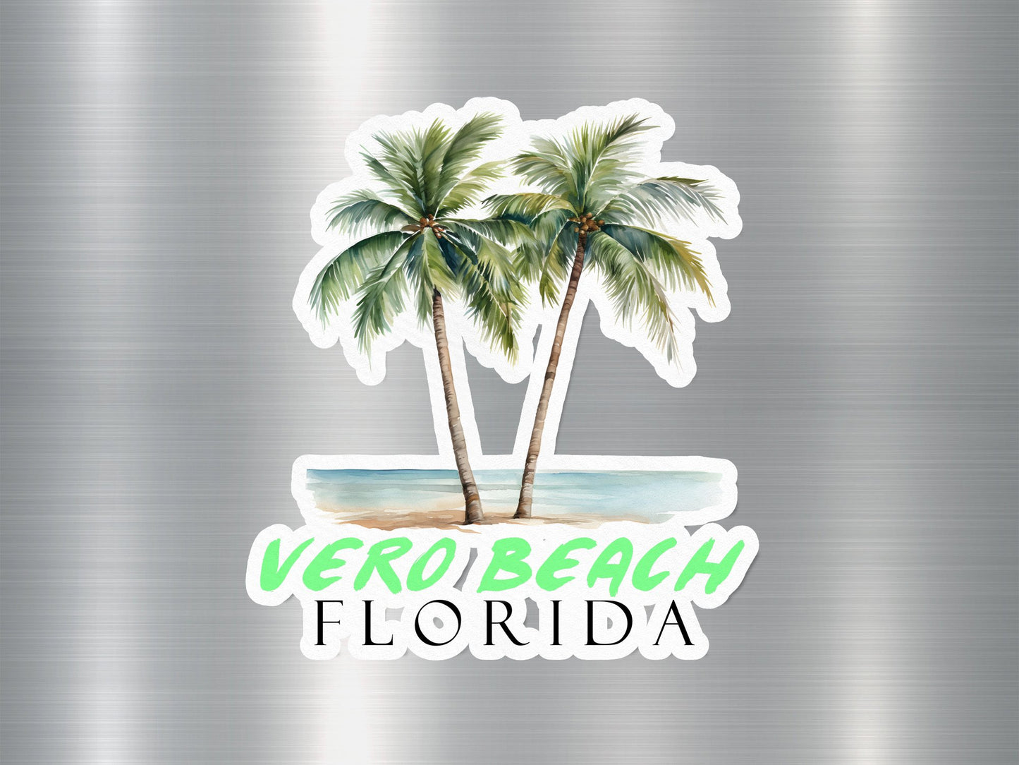 Vero Beach Florida Palm Tree Sticker