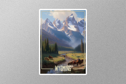 Dreamy Wyoming Travel Stickers