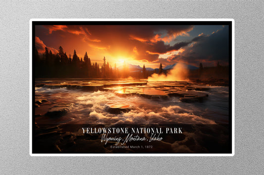 Yellowstone Sunrise National Park Sticker