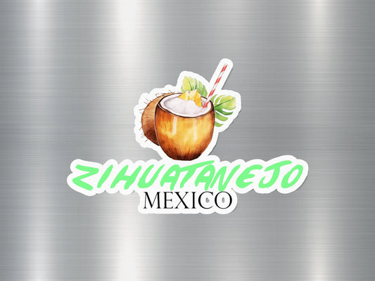 Zihuatanejo Mexico Coconut Sticker