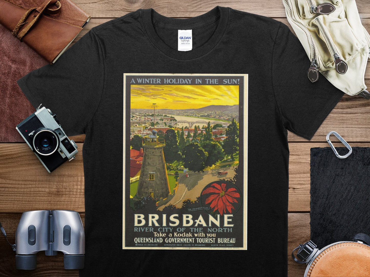 Vintage Brisbane T-Shirt , Brisbane Travel Shirt