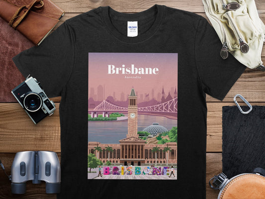 Vintage Brisbane T-Shirt , Brisbane Travel Shirt