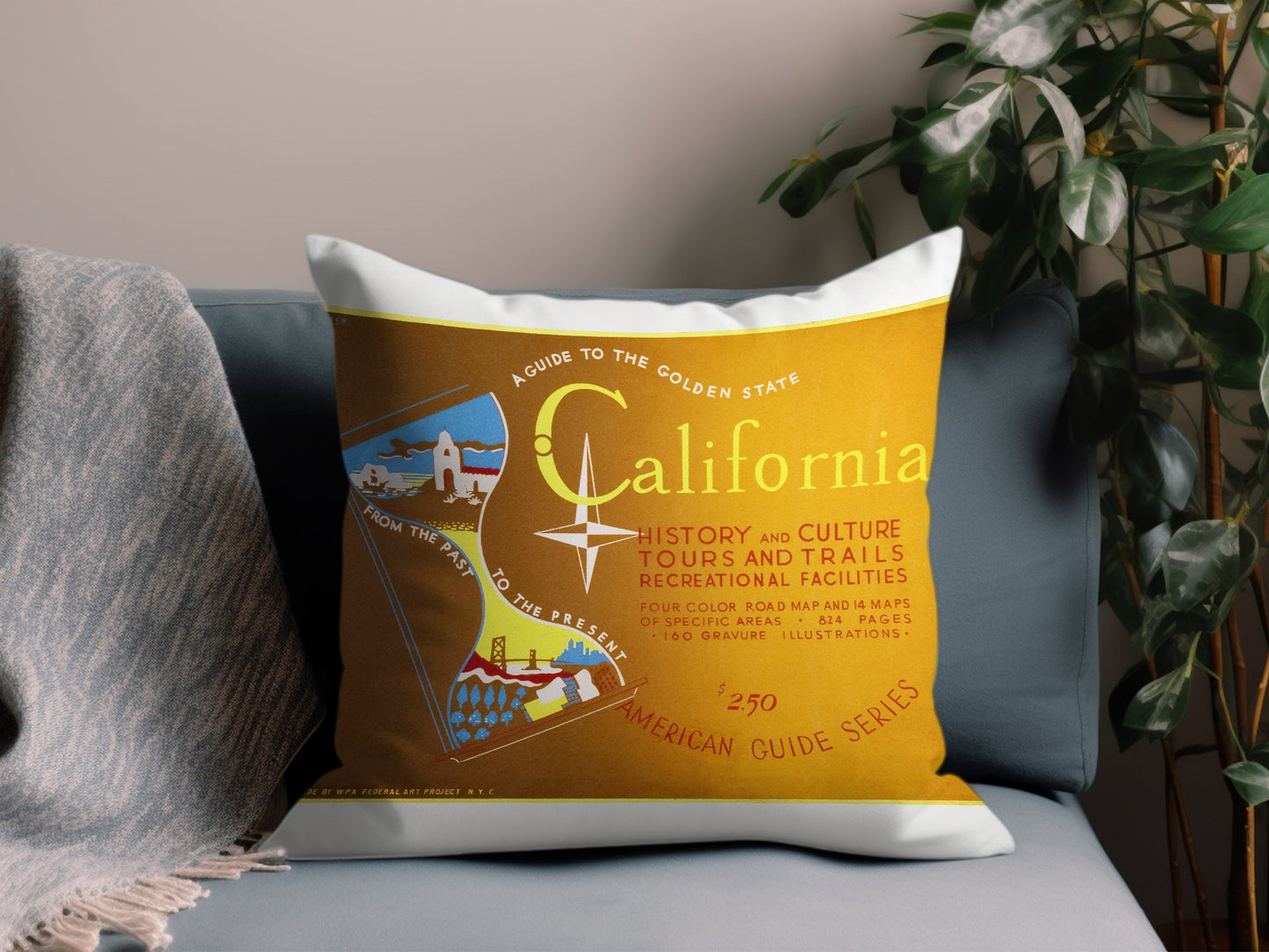 Vintage California Throw Pillow