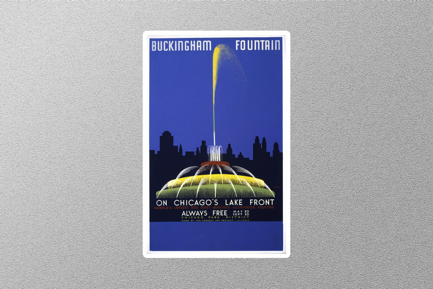 Wholesale Vintage Chicago Fountain Travel Stickers