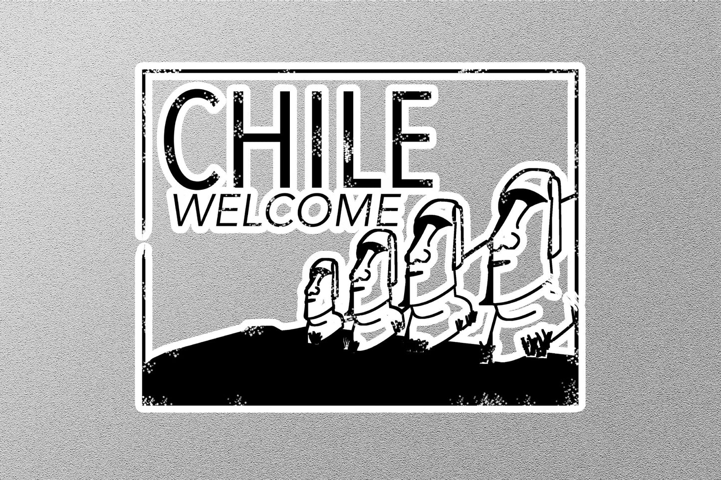 Wholesale Chile Black Travel Stamp Sticker