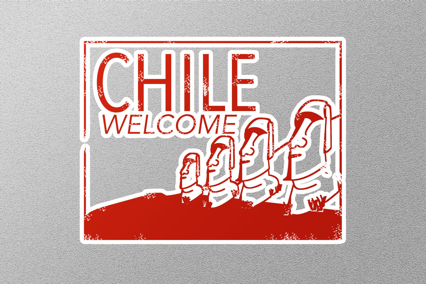 Wholesale Chile Red Travel Stamp Sticker