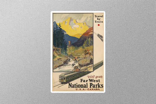 Vintage Far West National Parks Travel Stickers