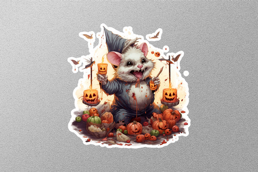 Mouse Witch Halloween Sticker
