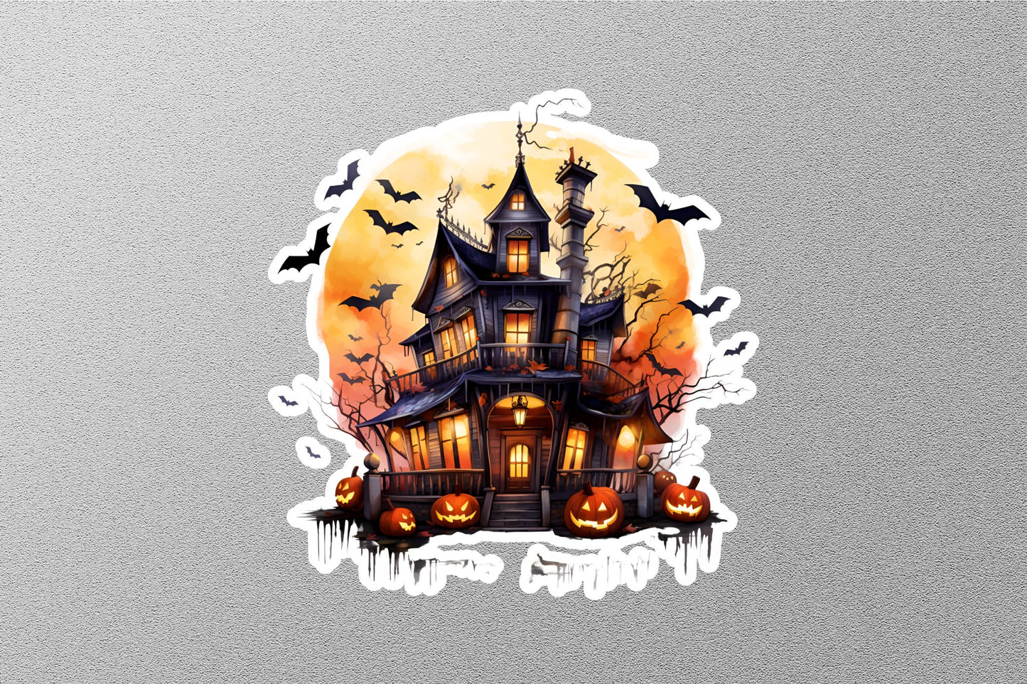 Haunted House Halloween Sticker