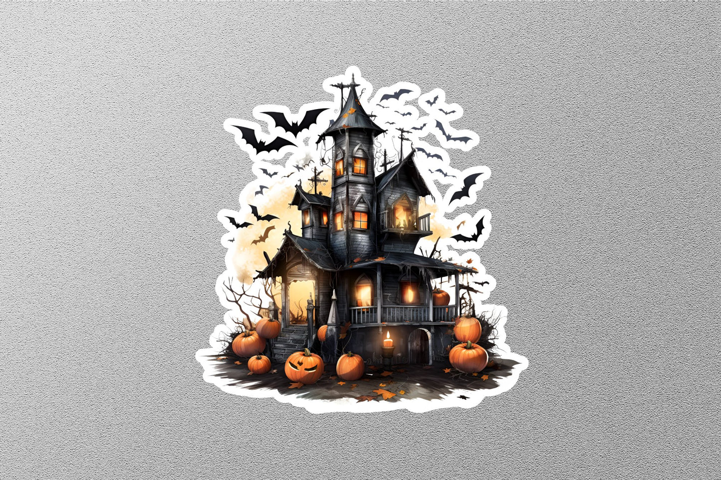 Spooky Scary Haunted House Halloween Sticker
