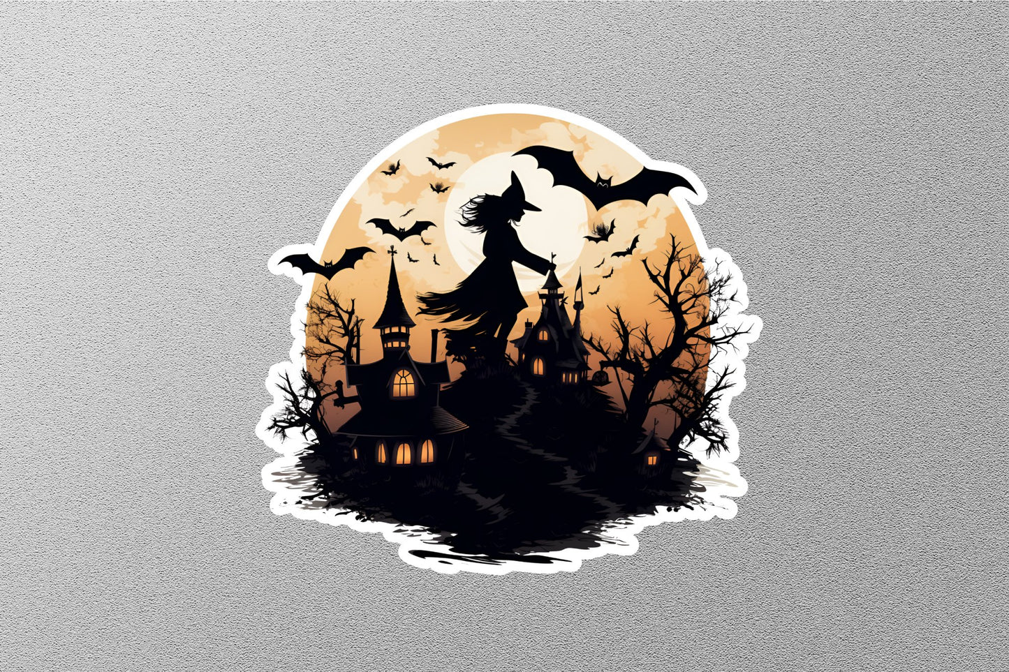 Black Devil Silhouette Halloween Sticker