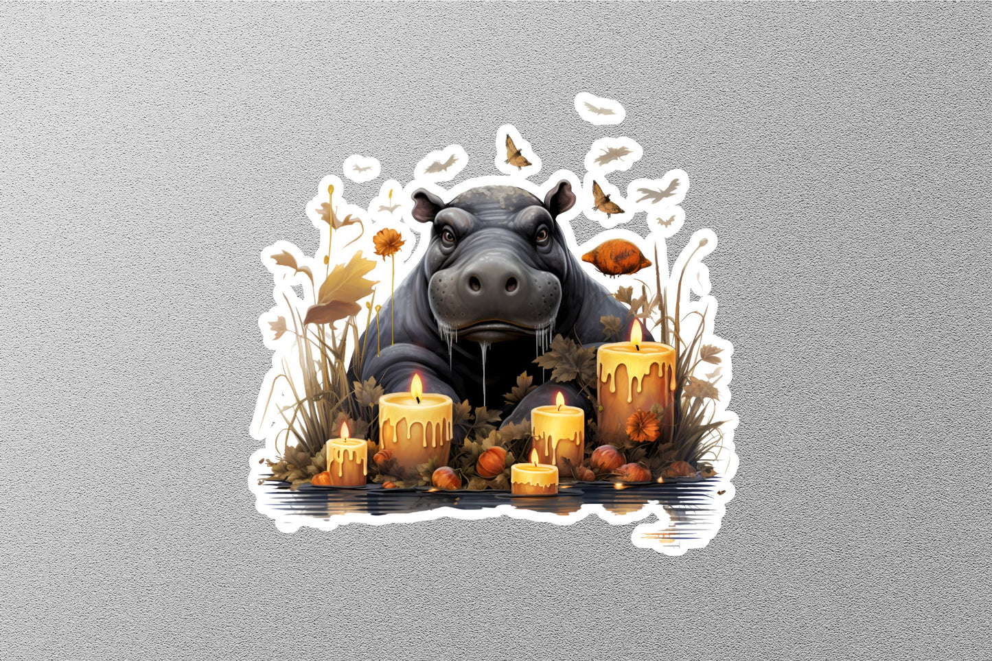 Hippo with Cereal Halloween Sticker