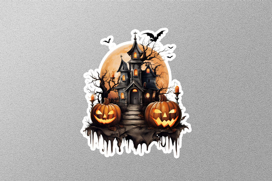 Haunted House With Halloween Sticker
