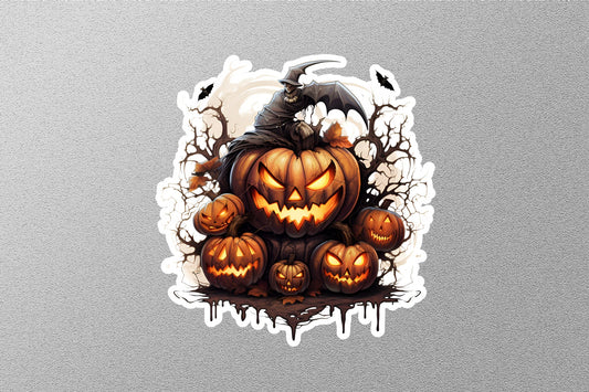 Skull with Halloween Sticker