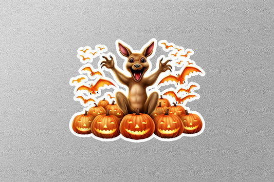 Kangaroo Cartoon Halloween Sticker