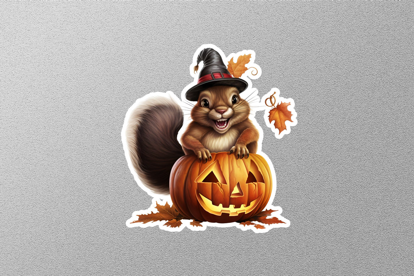 Wholesale Squirrel With Halloween Pumpkins Sticker