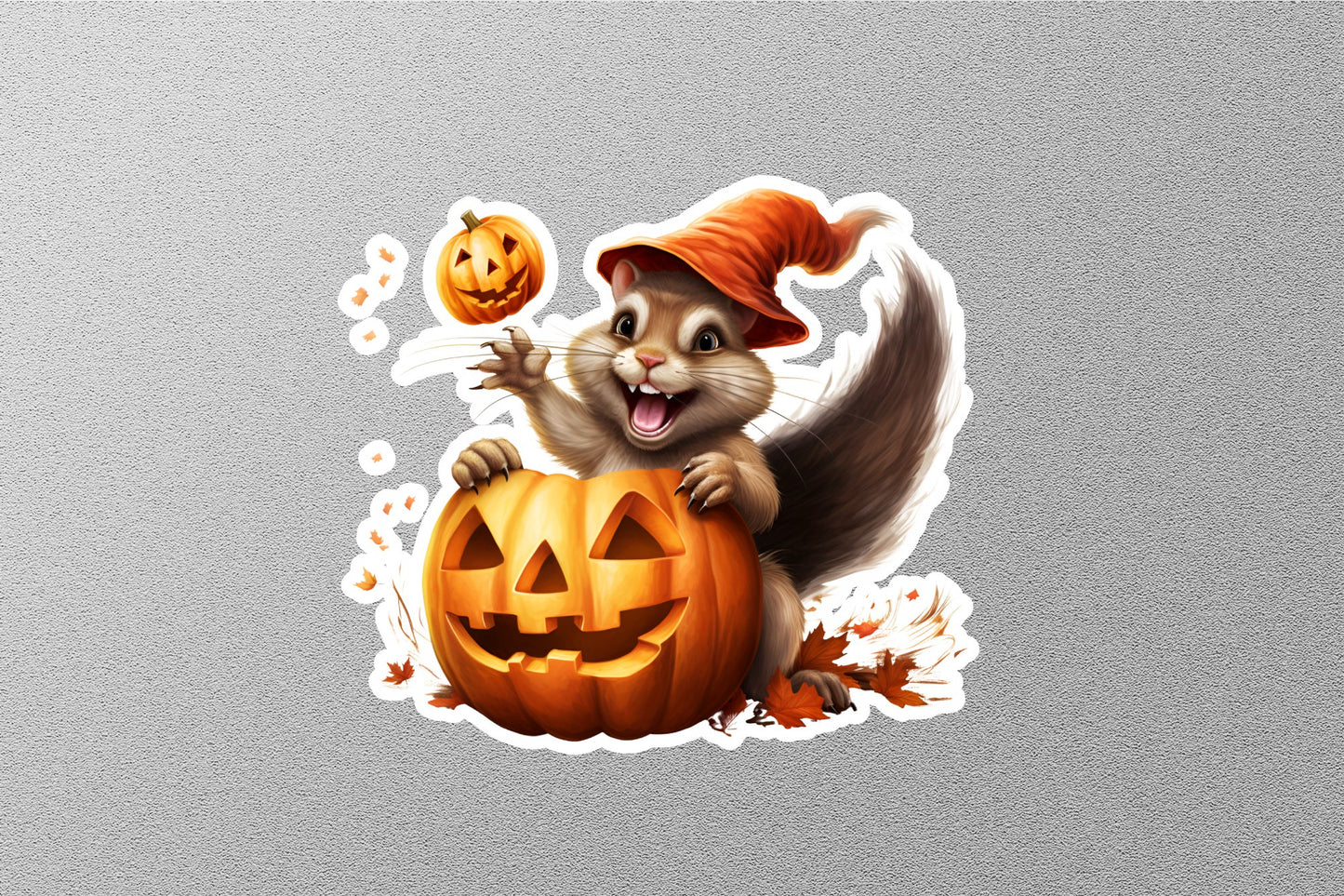 Squirrel With Hat Halloween Sticker