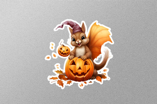 Wholesale Smiley Squirrel With Halloween Pumpkins Sticker