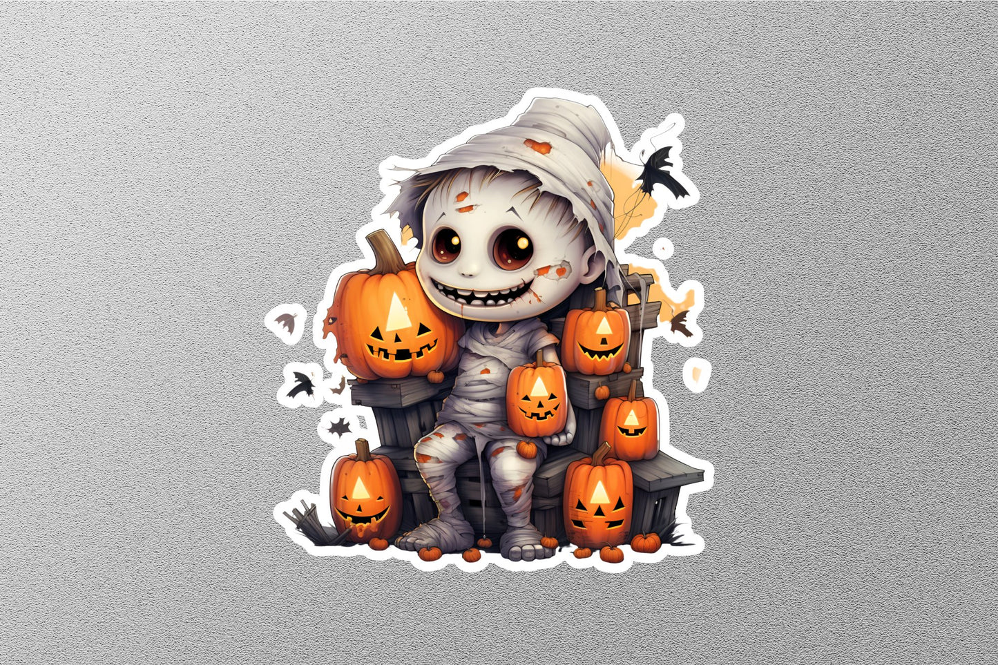 Wholesale Decorative Skeleton With Halloween Pumpkins Sticker