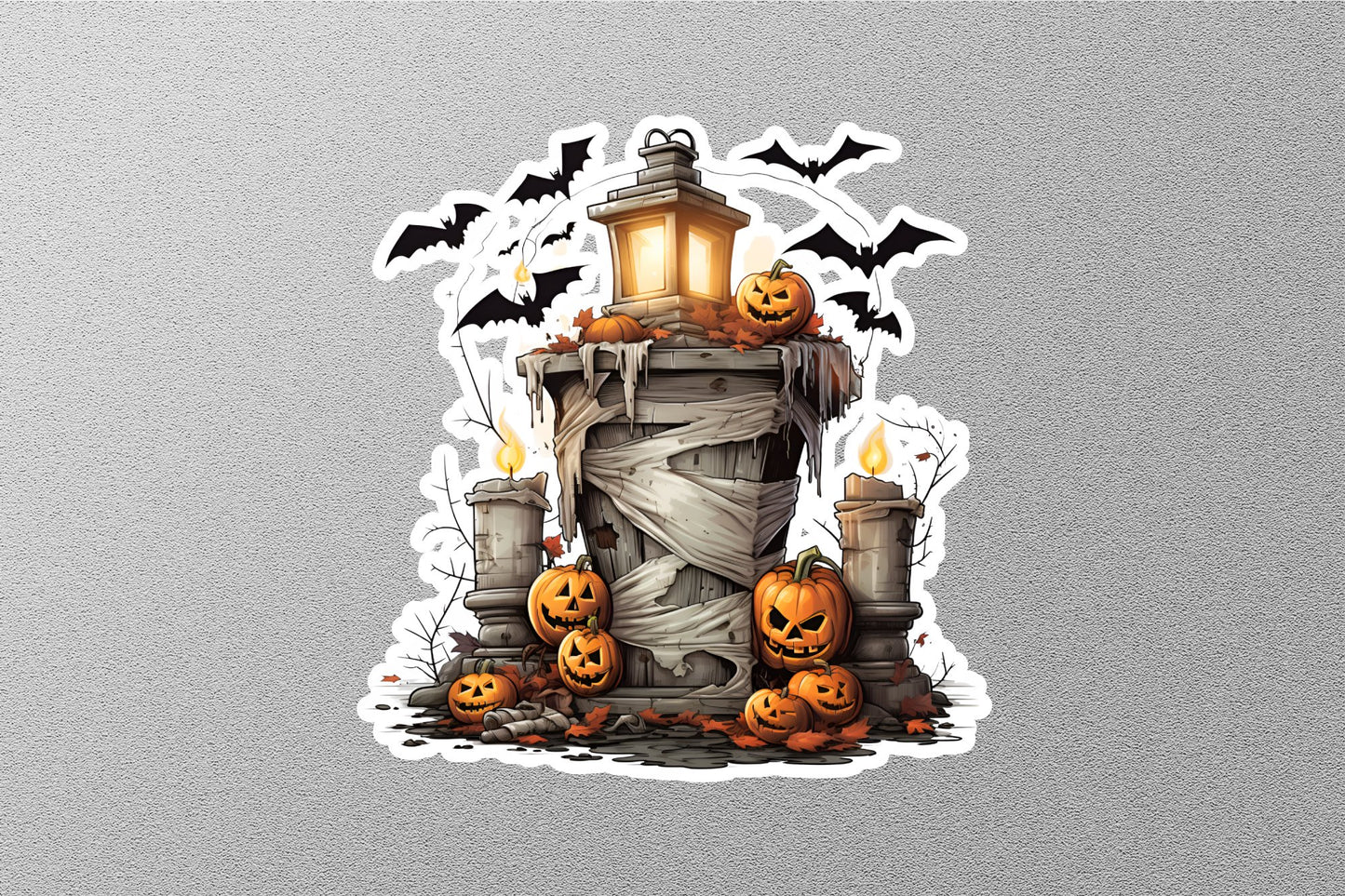 Bats Lantern Halloween Sticker