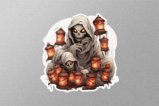 Death Skull Vector Halloween Sticker
