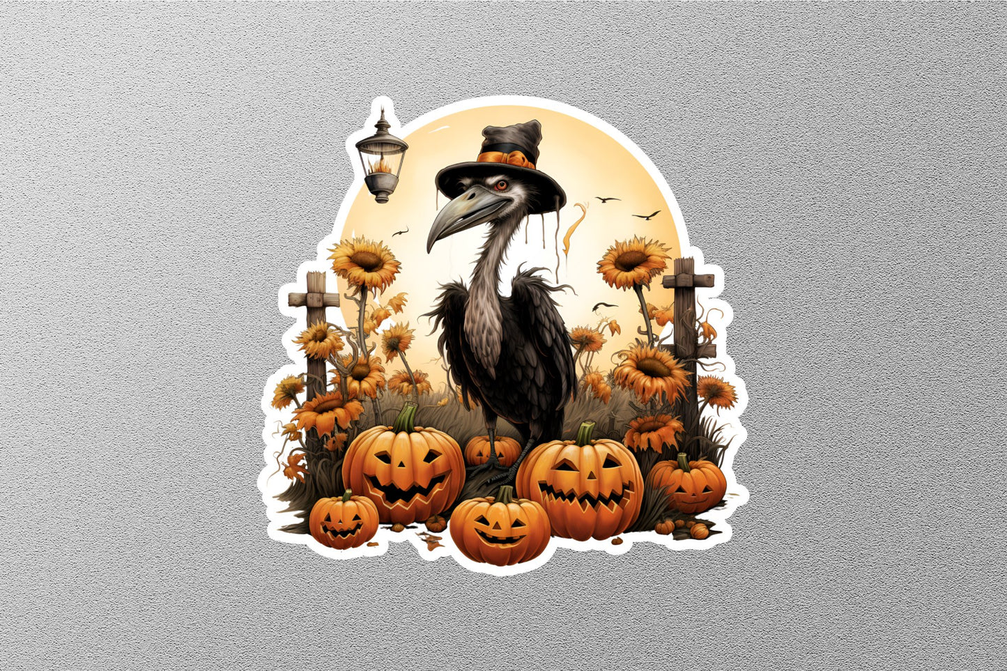 Plague Doctor With Pumpkins Halloween Sticker