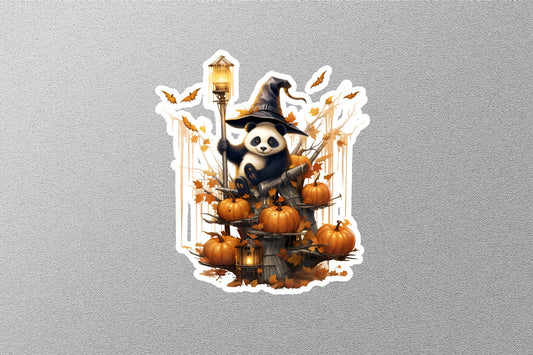 Panda With Pumpkins Halloween Sticker