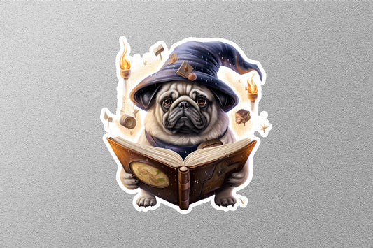 Cute Dog With Book Halloween Sticker