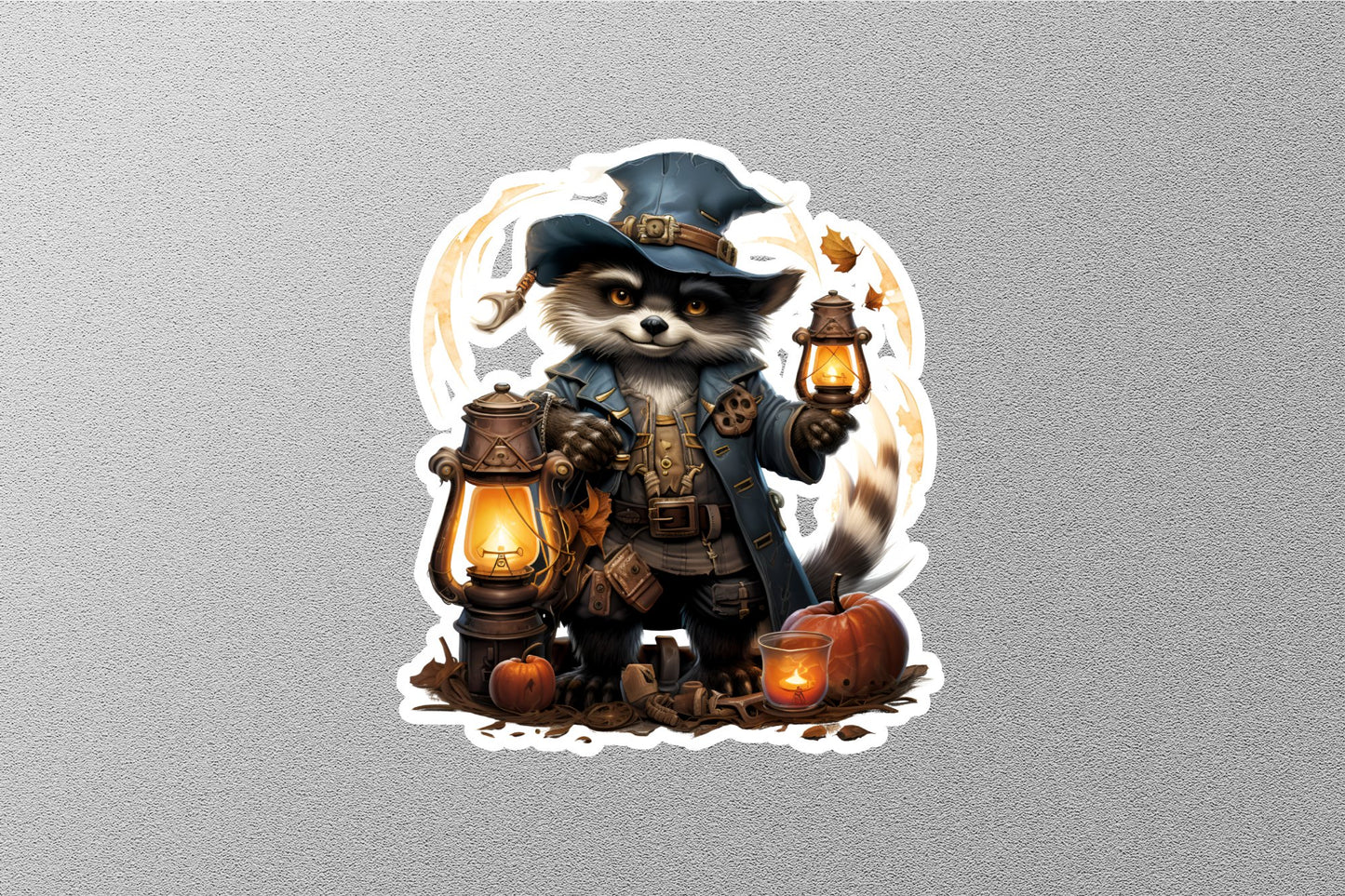 Wholesale Raccoon With Lenten And Pumpkins Halloween Sticker