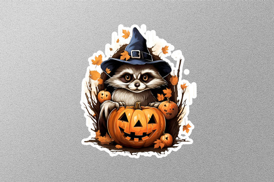 Wholesale Raccoon With Smiley Pumpkins Halloween Sticker