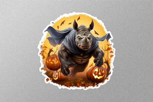 Wholesale Rhinoceros With Evil Pumpkins Halloween Sticker