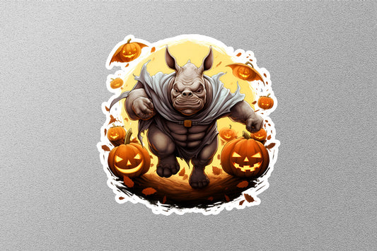 Wholesale Scary Rhino With Evils Pumpkins Halloween Sticker