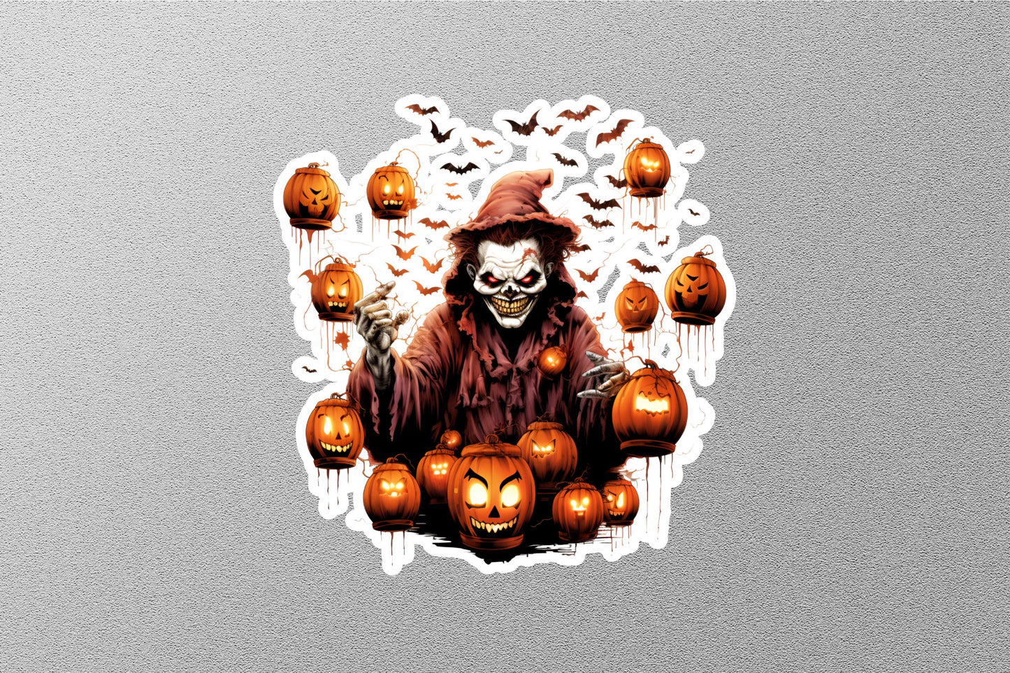 Wholesale Red Joker With Pumpkins Light Halloween Sticker