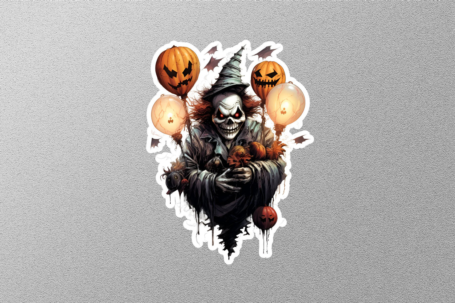 Scary Joker With Lights Halloween Sticker