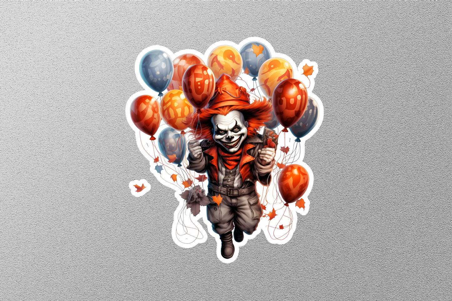 Joker With Balloons Halloween Sticker