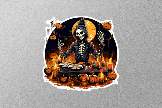 DJ Brook With Pumpkins Halloween Sticker