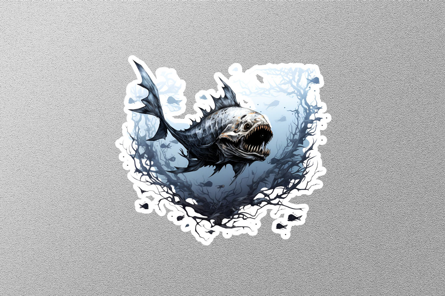 Scary Fish Halloween Sticker